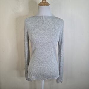 Aday Branch Out Gray Wool Blend Boat Neck Long Sleeve Sweater Medium